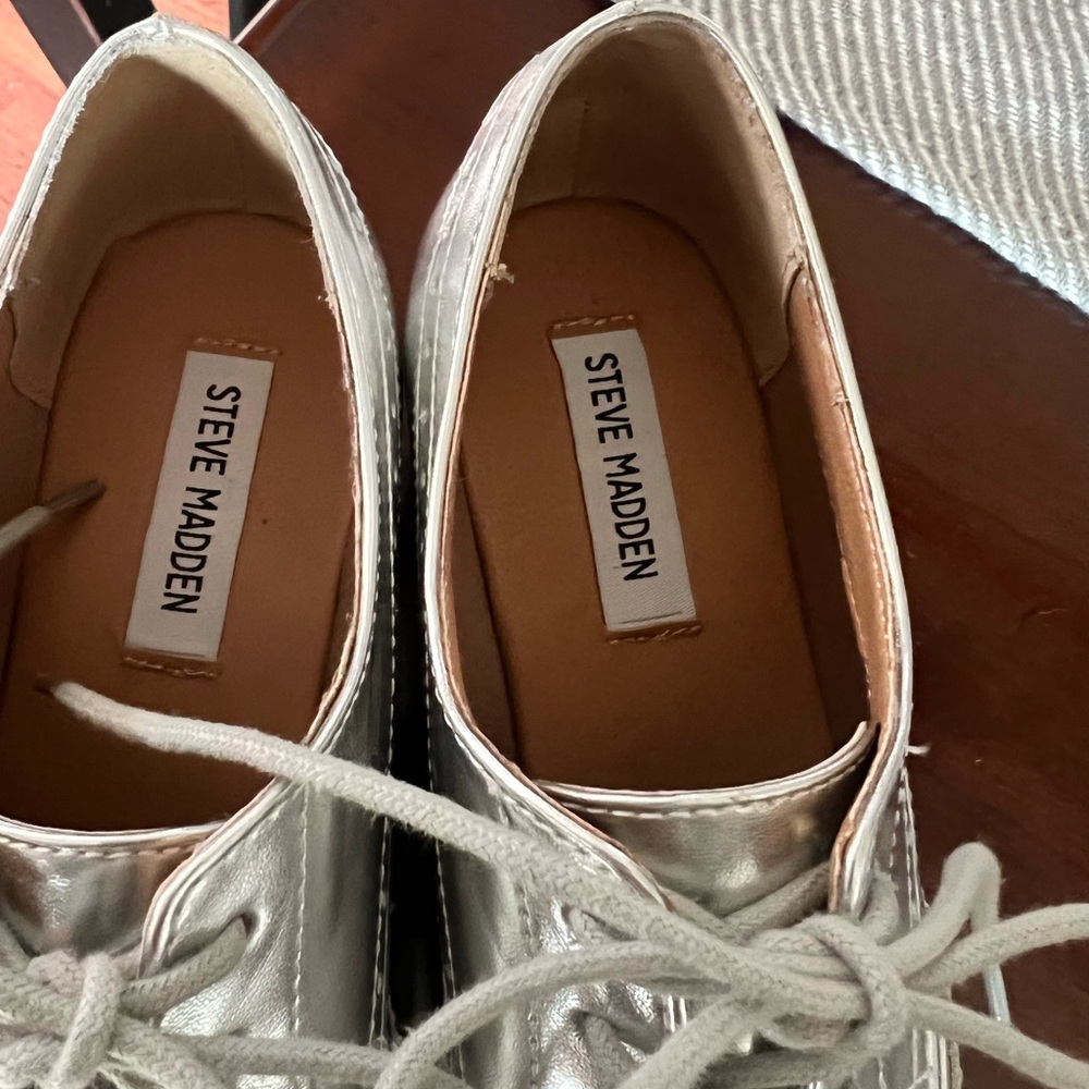 Silver Platform Oxfords